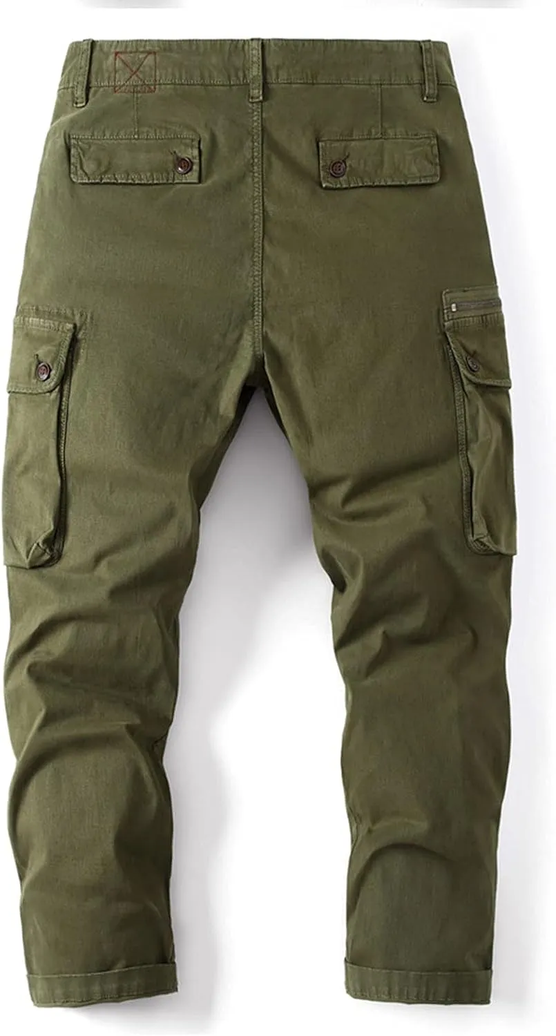 Cargo Pants for Men,Fashion Pants Slim Fit Straight-Leg Trousers Overalls Hiking Joggers with Pockets Mens Pants