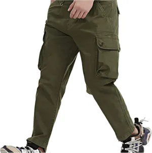 Cargo Pants for Men,Fashion Pants Slim Fit Straight-Leg Trousers Overalls Hiking Joggers with Pockets Mens Pants