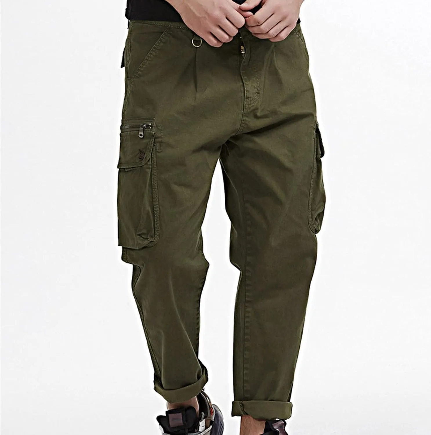 Cargo Pants for Men,Fashion Pants Slim Fit Straight-Leg Trousers Overalls Hiking Joggers with Pockets Mens Pants