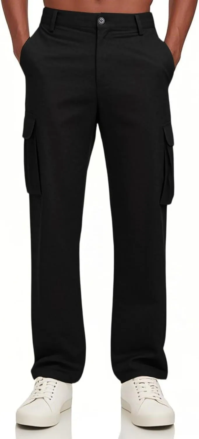 Cargo Pants Men Ripstop Relaxed Fit Trousers Hiking Tapered Joggers Hunting Water Resistant Straight Leg Pants Outdoor