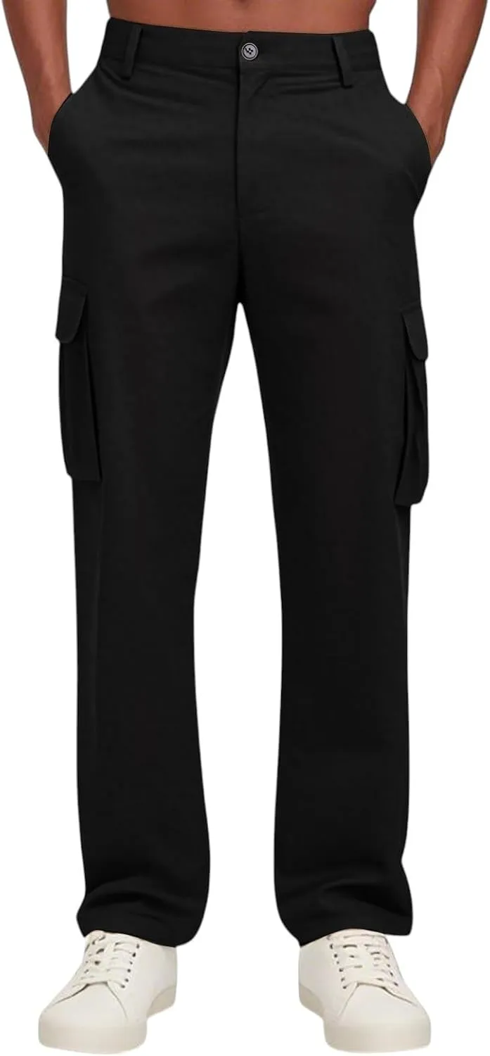Cargo Pants Men Ripstop Relaxed Fit Trousers Hiking Tapered Joggers Hunting Water Resistant Straight Leg Pants Outdoor