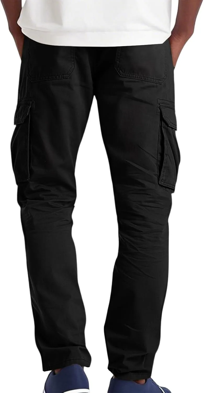 Cargo Pants Men Ripstop Relaxed Fit Trousers Hiking Tapered Joggers Hunting Water Resistant Straight Leg Pants Outdoor