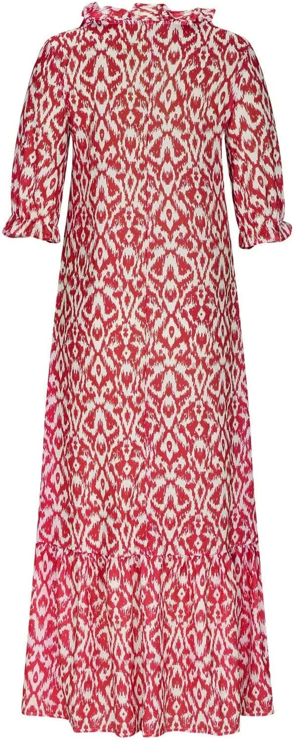 Casual Dresses for Women 2024 Short Sleeve Swiss Dot Maxi Dress Summer Fashion Short Sleeve Tiered Ruffle Long Dress