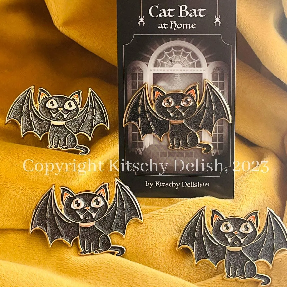 Cat Bat At Home  | Soft Enamel Pin