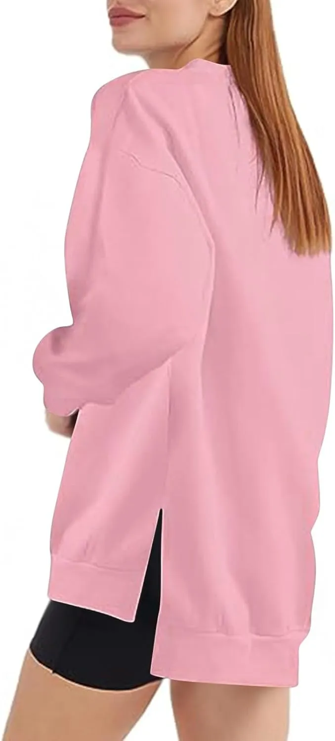 Ceboyel Women Crew Neck Oversized Sweatshirt Long Sleeve Causal Shirts Tops Solid Color Fall Sweater Trendy Y2K Clothes 2023