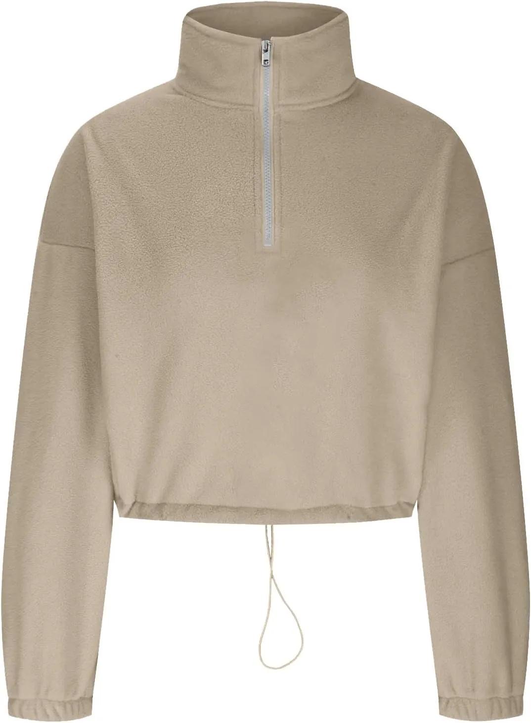 Ceboyel Womens Oversized Sweatshirt 2023 Half Zip Pullover Sweaters Drawstring Cropped Hoodie Trendy Y2K Teen Girls Clothes
