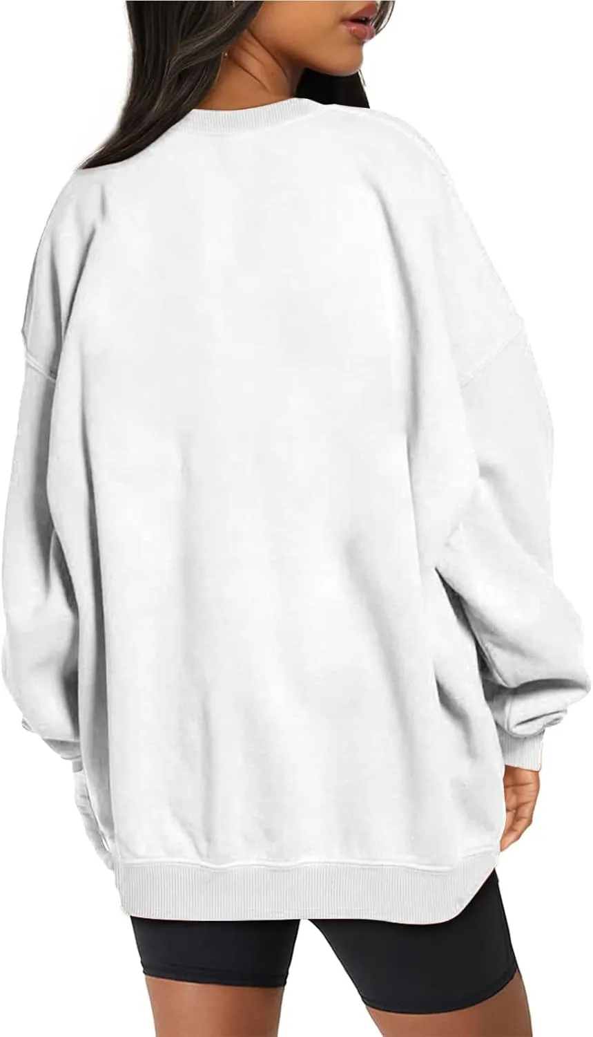 Ceboyel Womens Solid Color Crewneck Sweatshirt Oversized Comfort Pullover Sweater Trendy Fall Tops 2023 Fashion Outfits