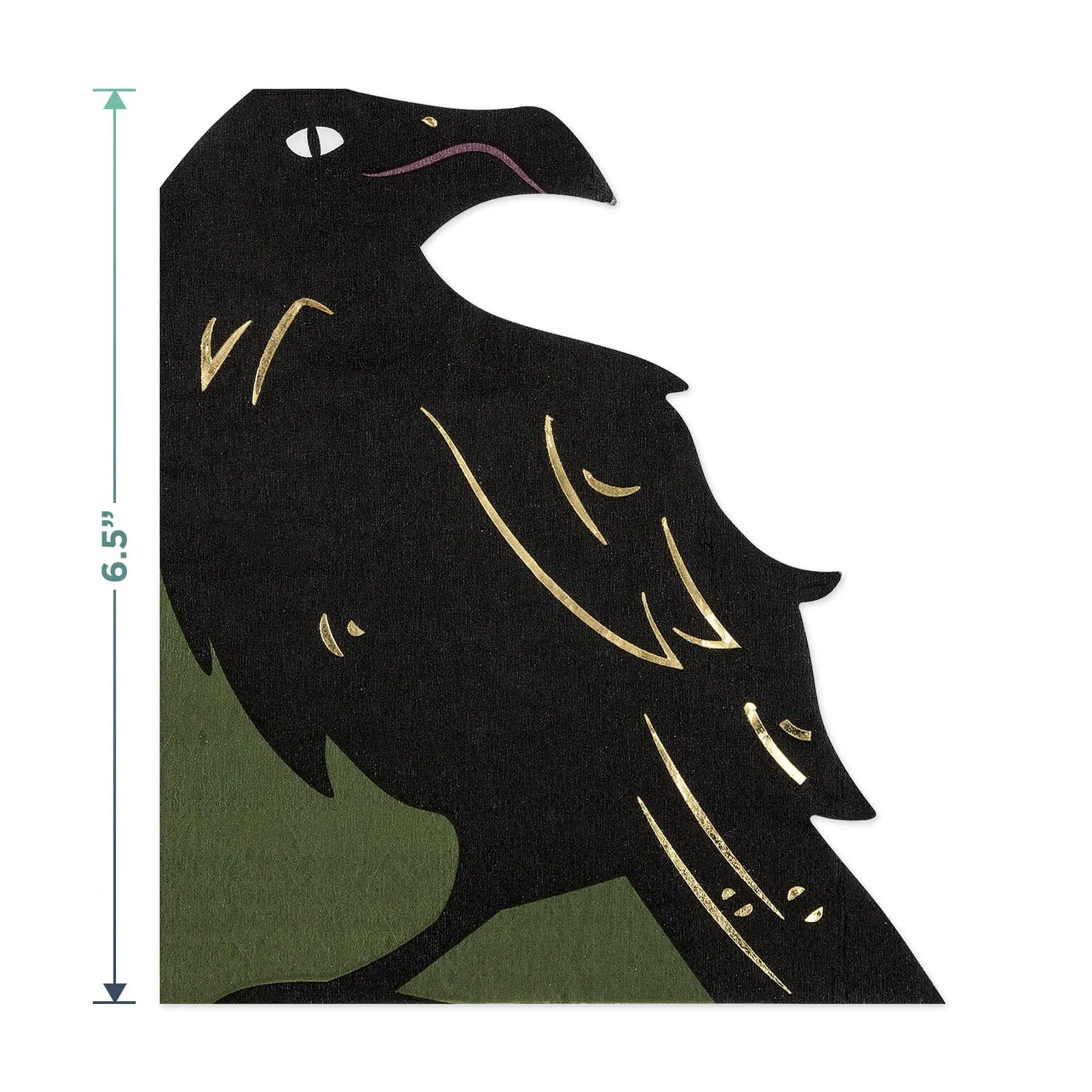 Celestial Halloween Crystal Ball Metallic Paper Dinner Plates and Crow Shaped Napkins (Serves 16)