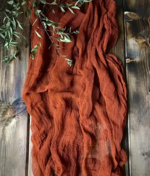 Cheesecloth Table Setting,Gauze Table Runner,Semi-Sheer Personalize Retro Boho Dining Vintage Wedding Decor Dinner Tablecloth