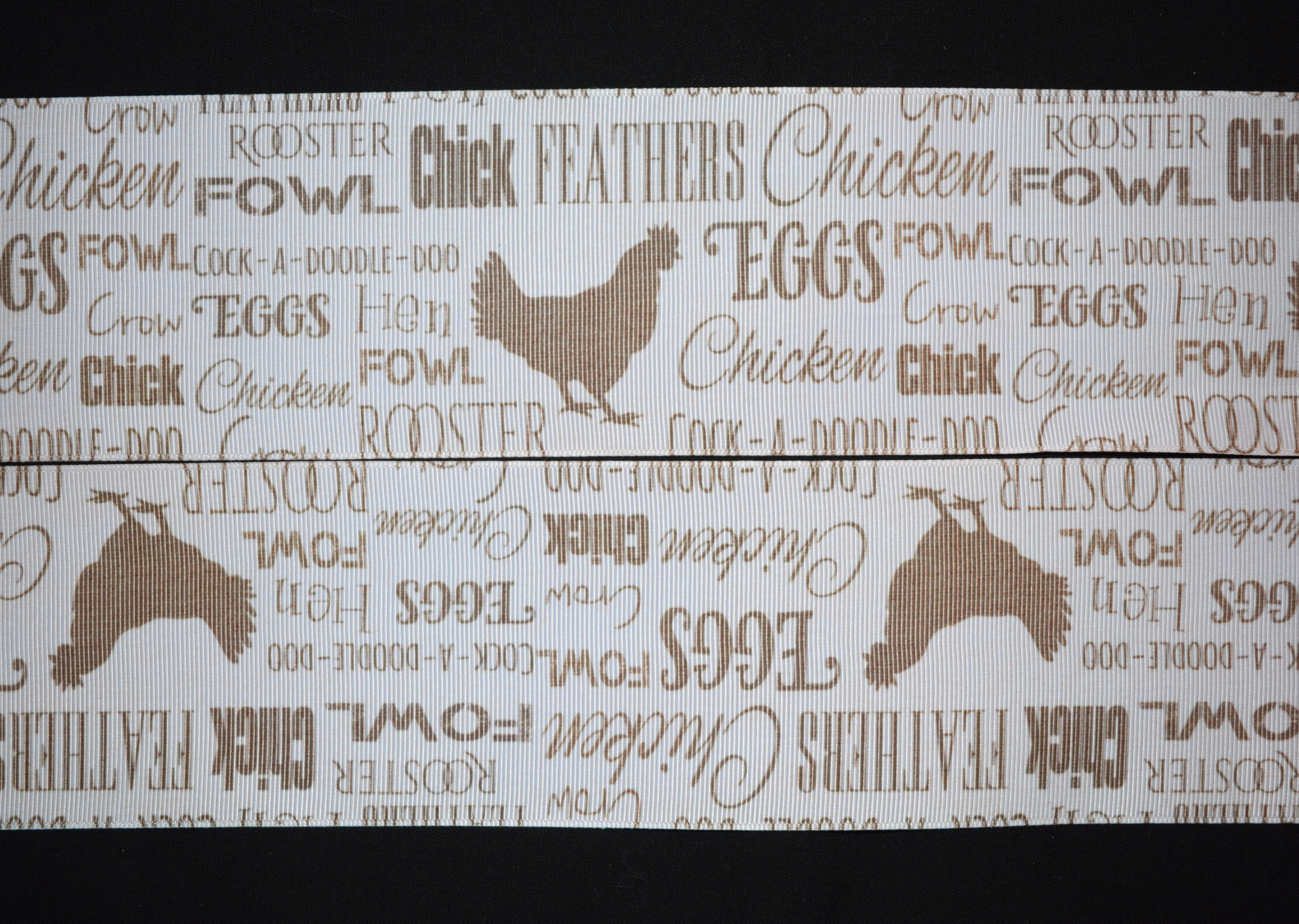 Chicken Ribbon - 3 inch Printed Grosgrain