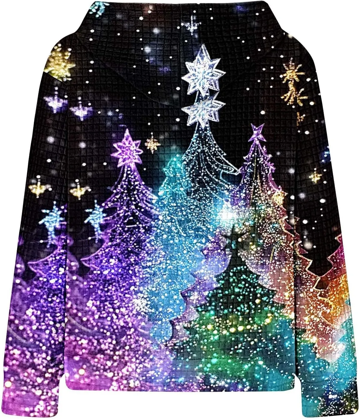 Christmas Hoodies for Women Glitter Xmas Tree Graphic Long Sleeve Sweatshirts Oversized Casual Funny Holiday Pullover