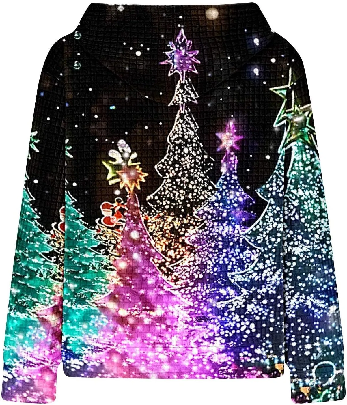 Christmas Hoodies for Women Glitter Xmas Tree Graphic Long Sleeve Sweatshirts Oversized Casual Funny Holiday Pullover