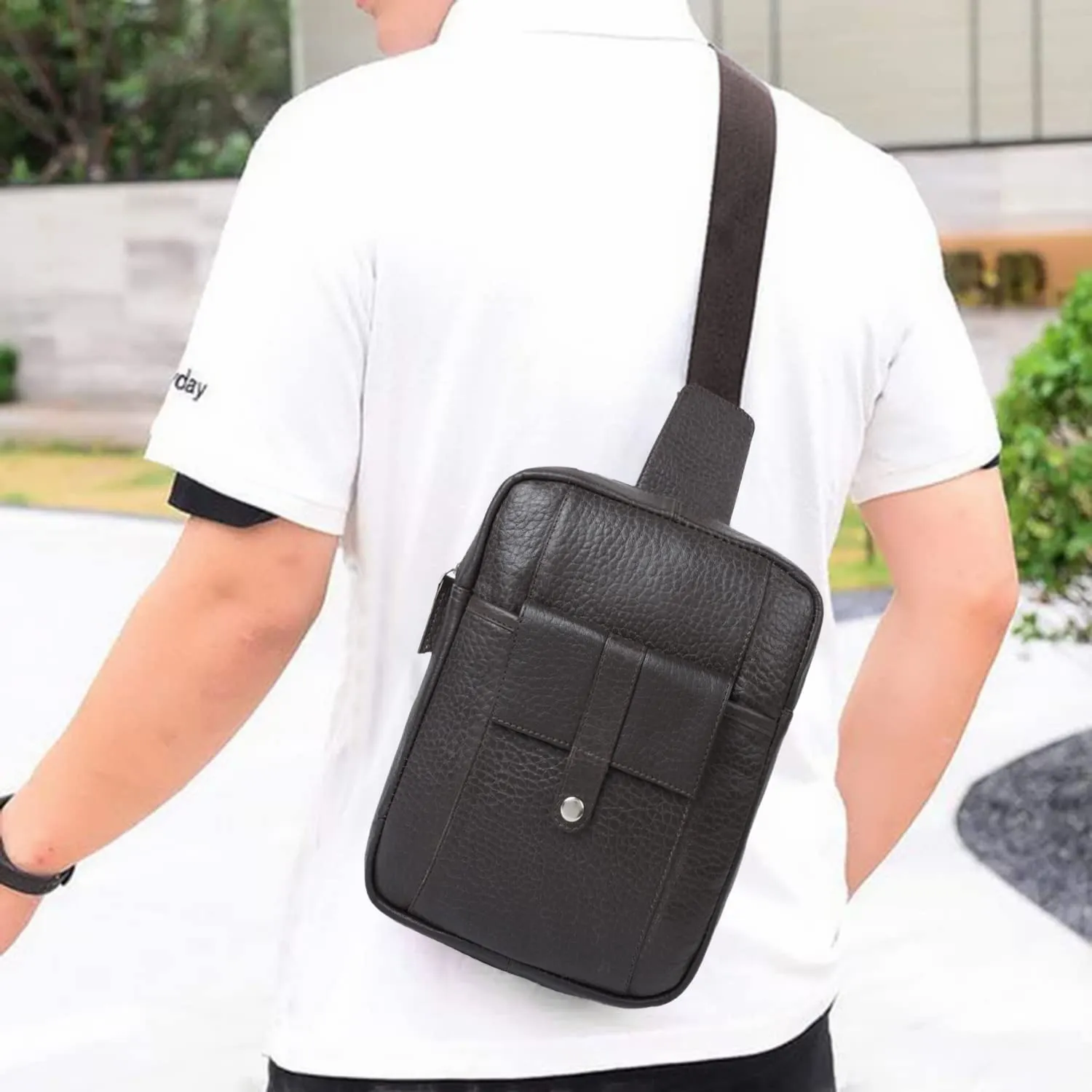 CIMONI® Premium Genuine Leather Sling Bag Stylish Unique Design Side Purse Daytrip Bag Short Trip Trendy Travel Crossbody Bag