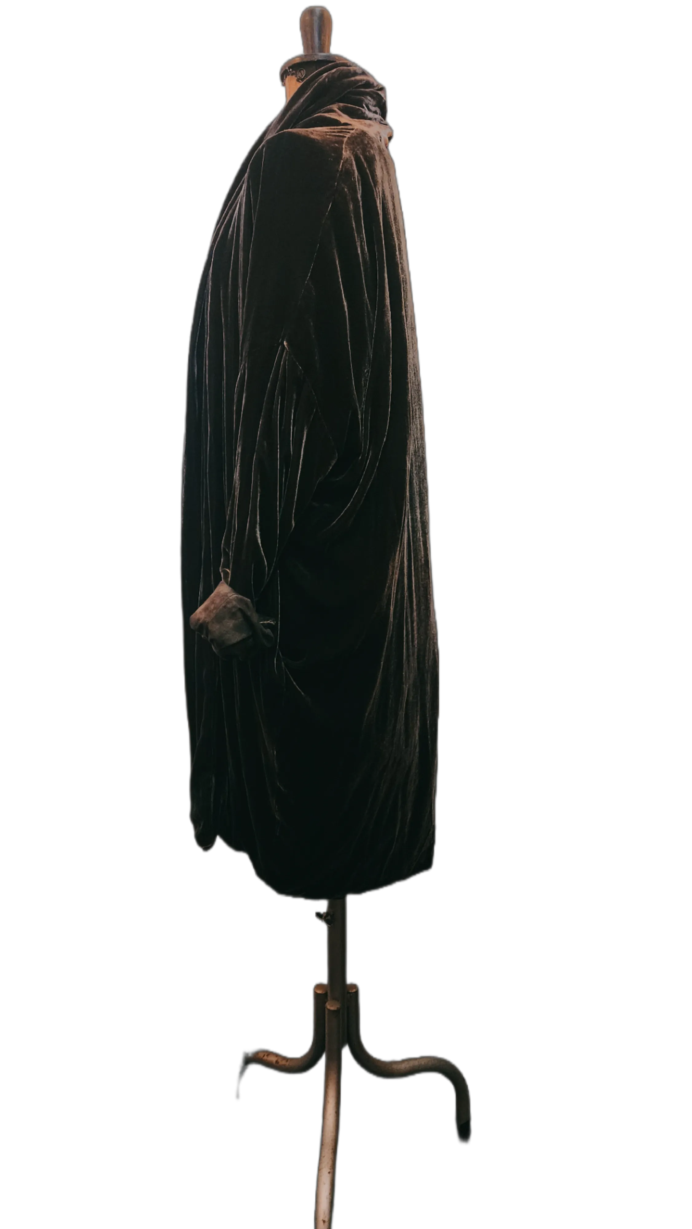 Cocoon coat (Silk velvet ) - Khaki Green