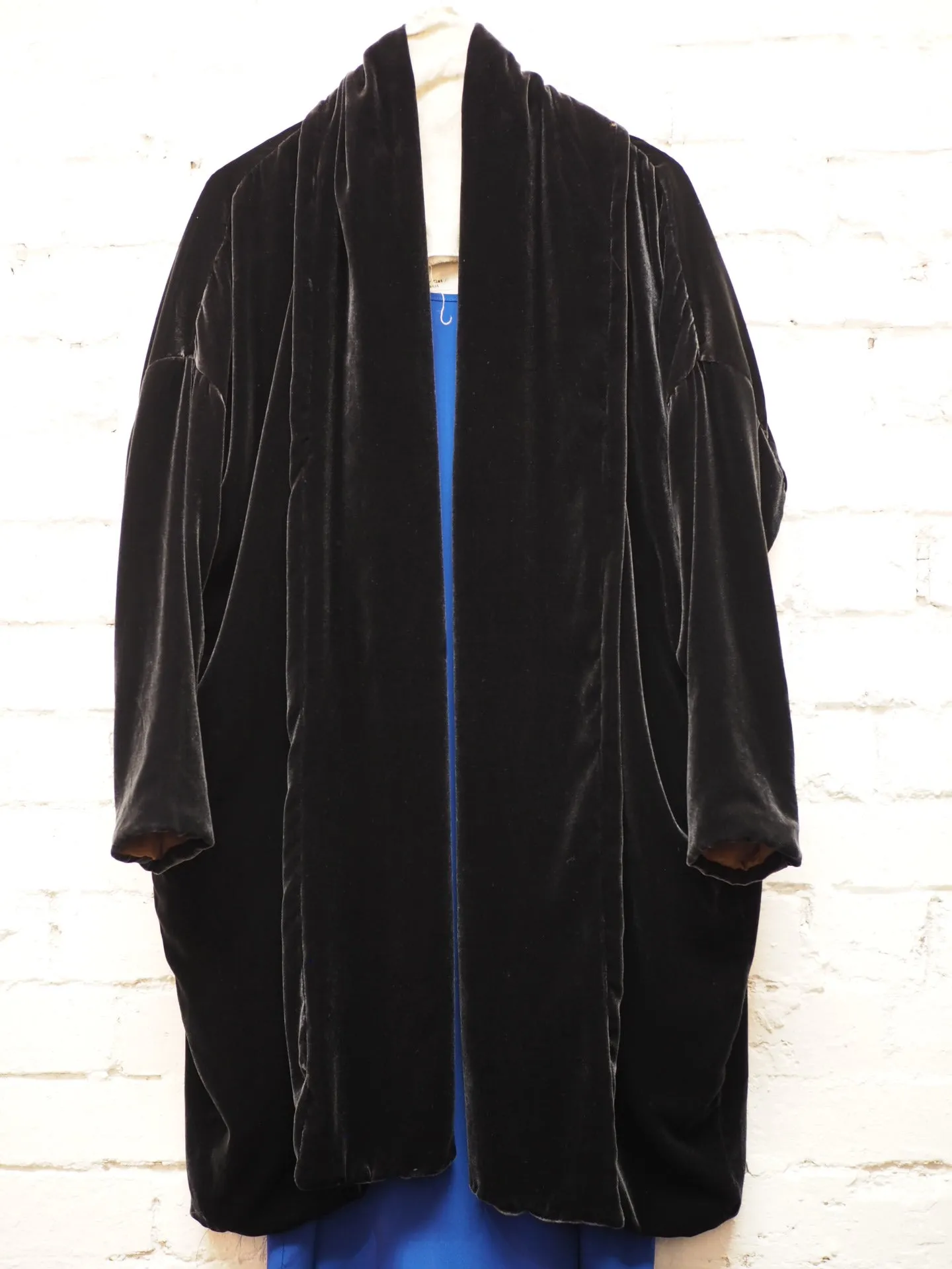 Cocoon coat (Silk velvet ) - Slate