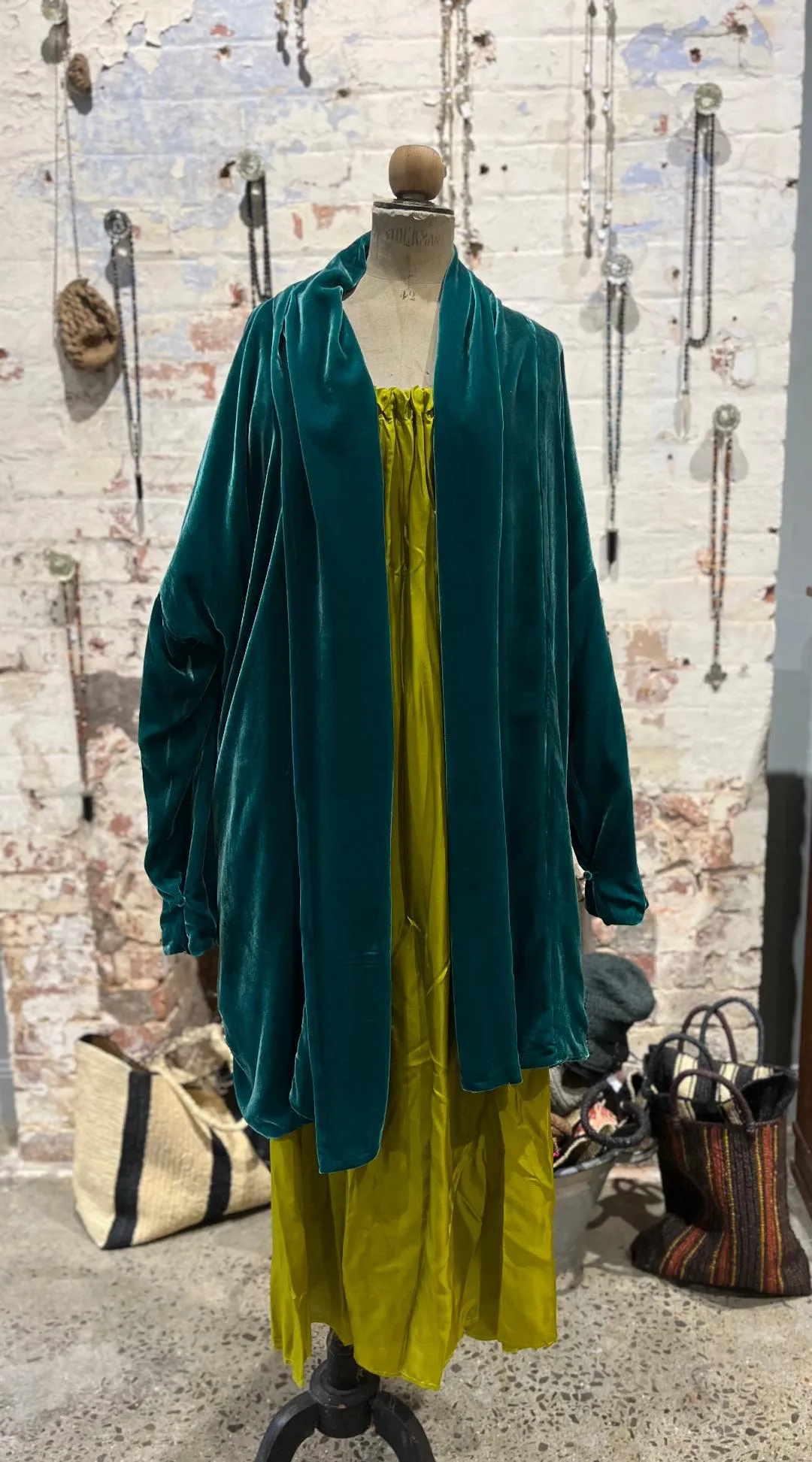 Cocoon coat (Silk velvet ) - Slate