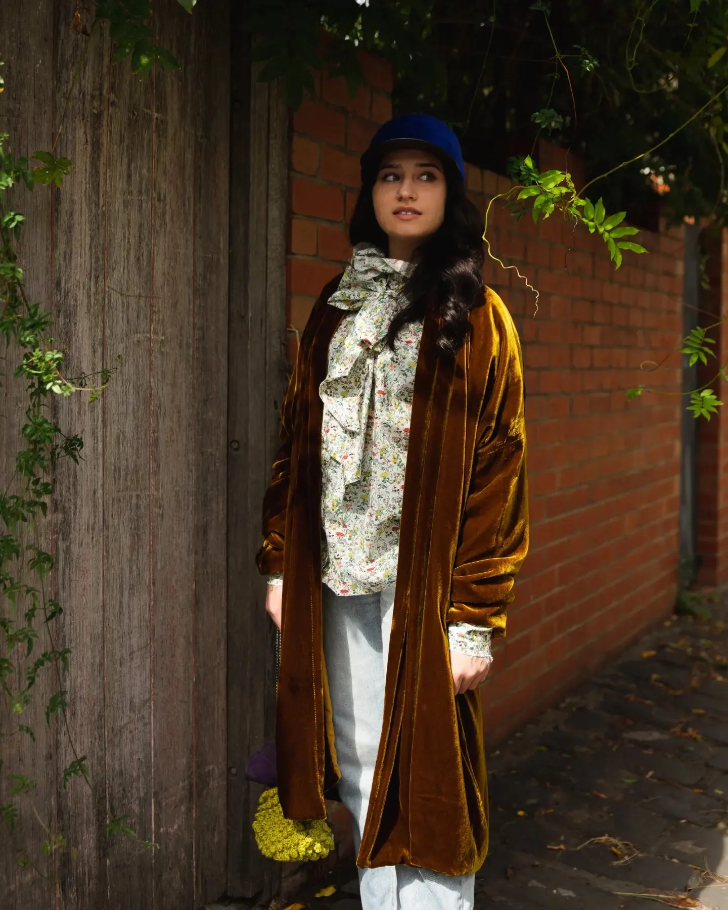 Cocoon coat (Silk velvet ) - Slate