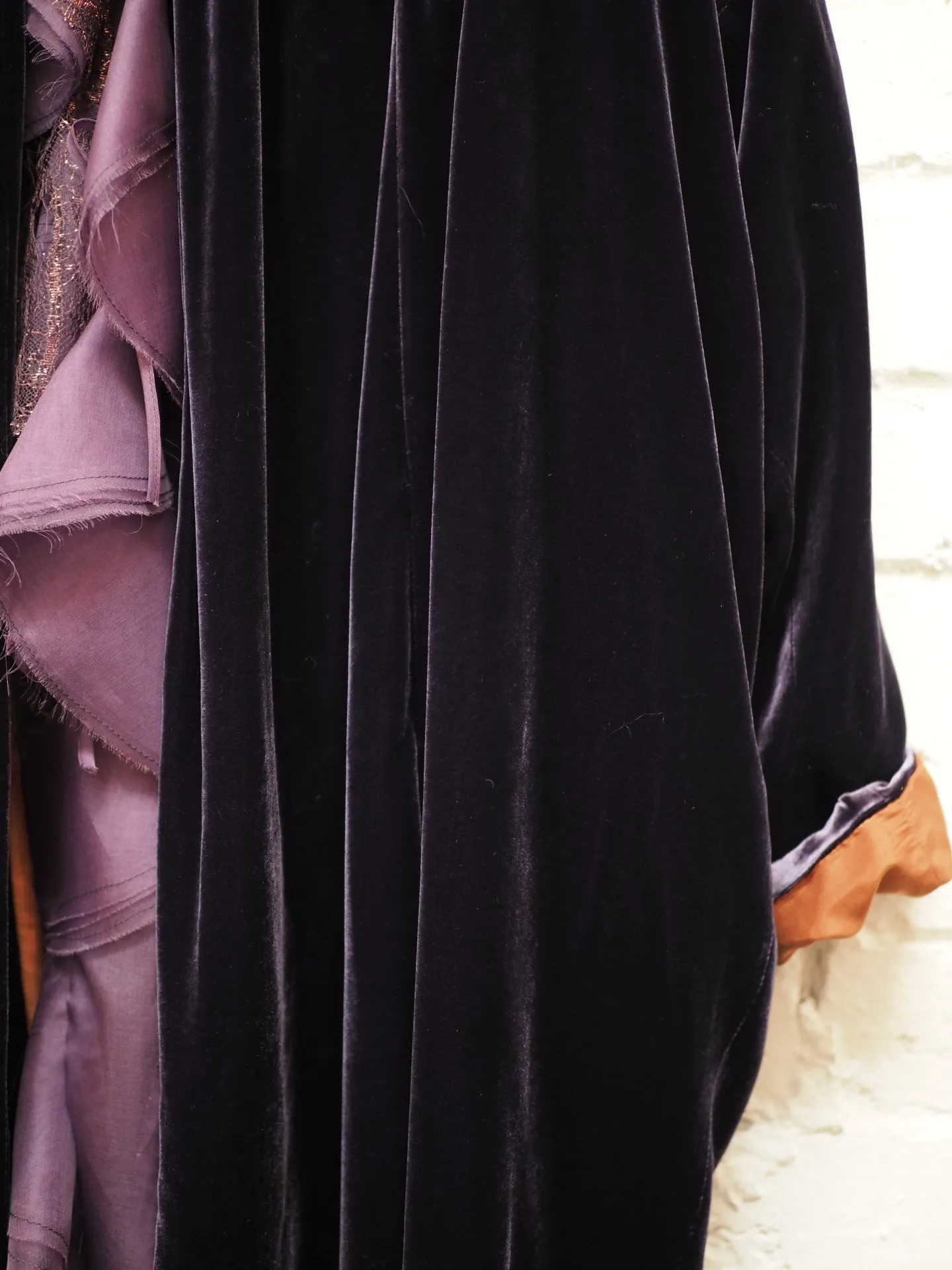 Cocoon coat (Silk velvet ) - Slate