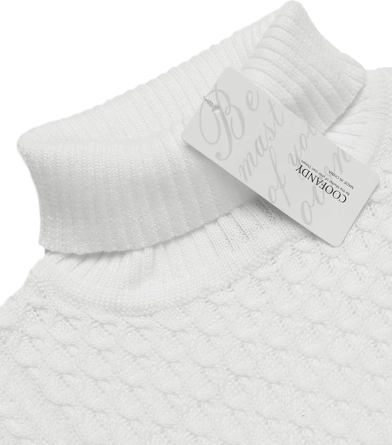 COOFANDY Men's Slim Fit Turtleneck Sweater Casual Knitted Twisted Pullover Solid Sweaters