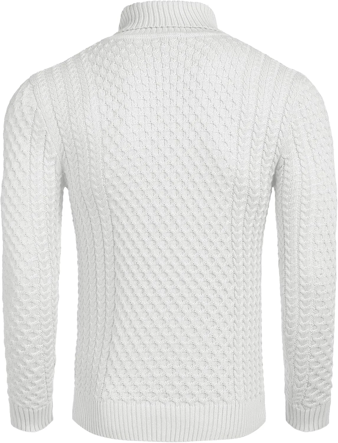 COOFANDY Men's Slim Fit Turtleneck Sweater Casual Knitted Twisted Pullover Solid Sweaters