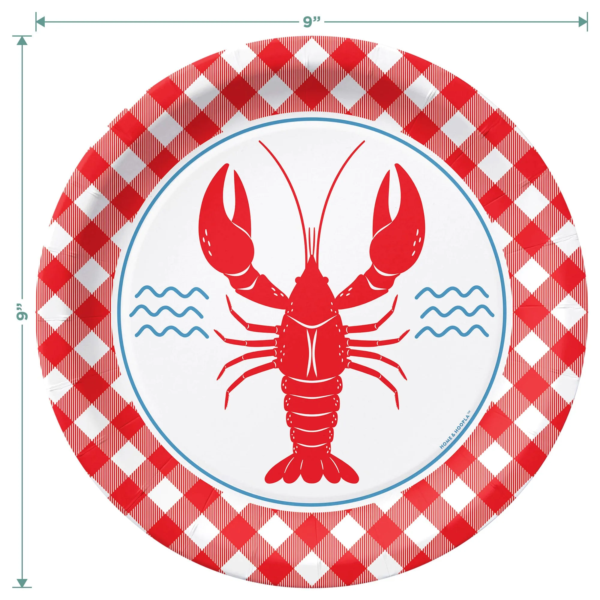 Crawfish Seafood Party Supplies - Crawfish Paper Dinner Plates & Napkins - Mardi Gras & Seafood Boil