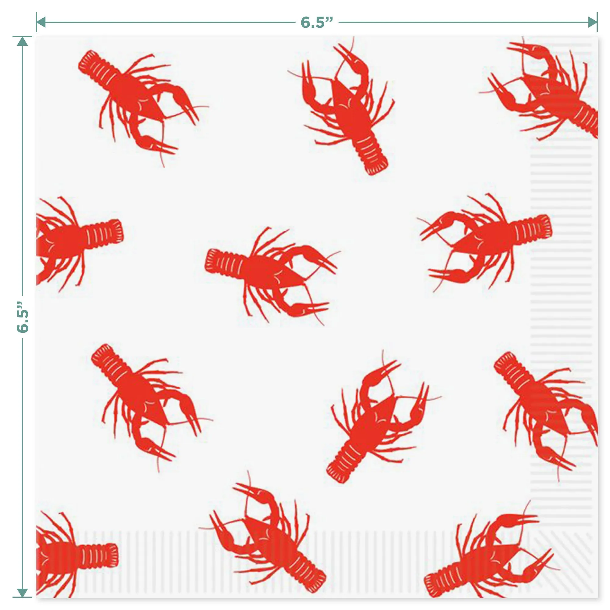 Crawfish Seafood Party Supplies - Crawfish Paper Dinner Plates & Napkins - Mardi Gras & Seafood Boil