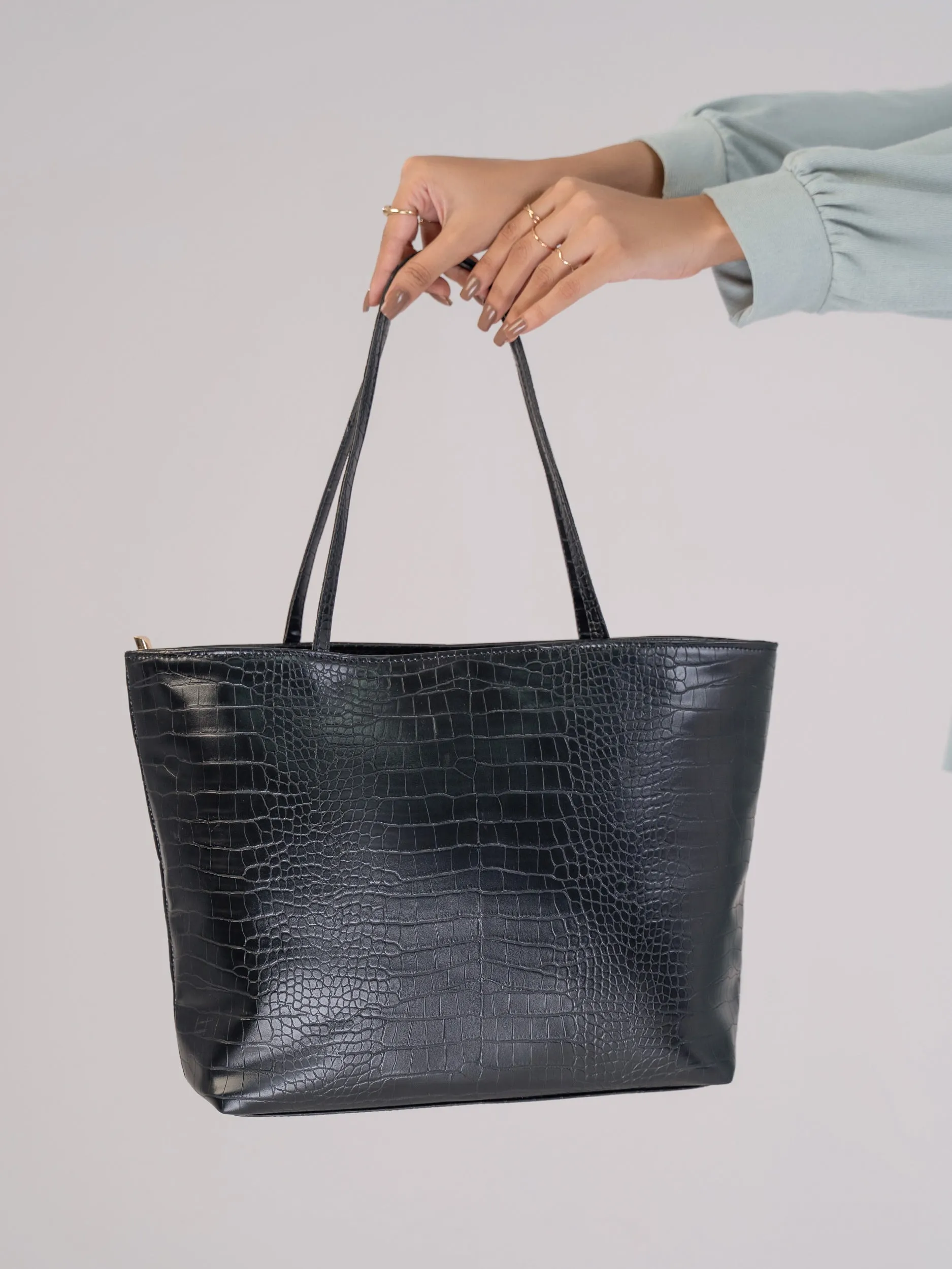 Croc Textured Tote Bag