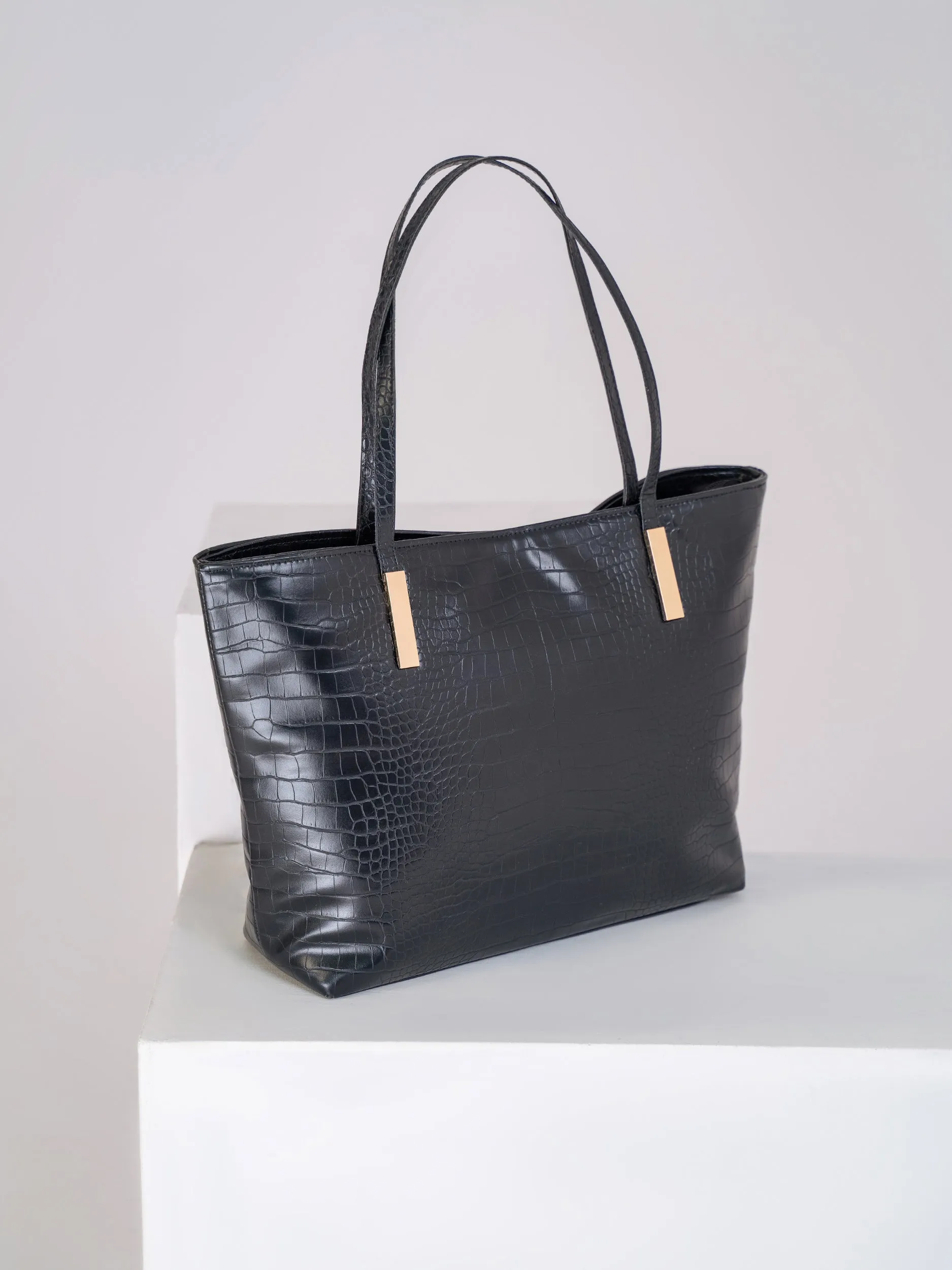 Croc Textured Tote Bag