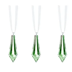 Crystals Hanging Swarovski Crystal Light Green Drop Prisms, 3 Pcs