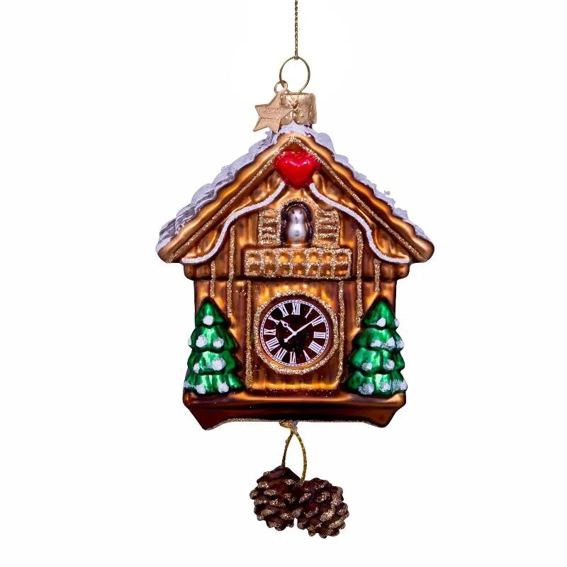 CUCKOO CLOCK GLASS ORNAMENT