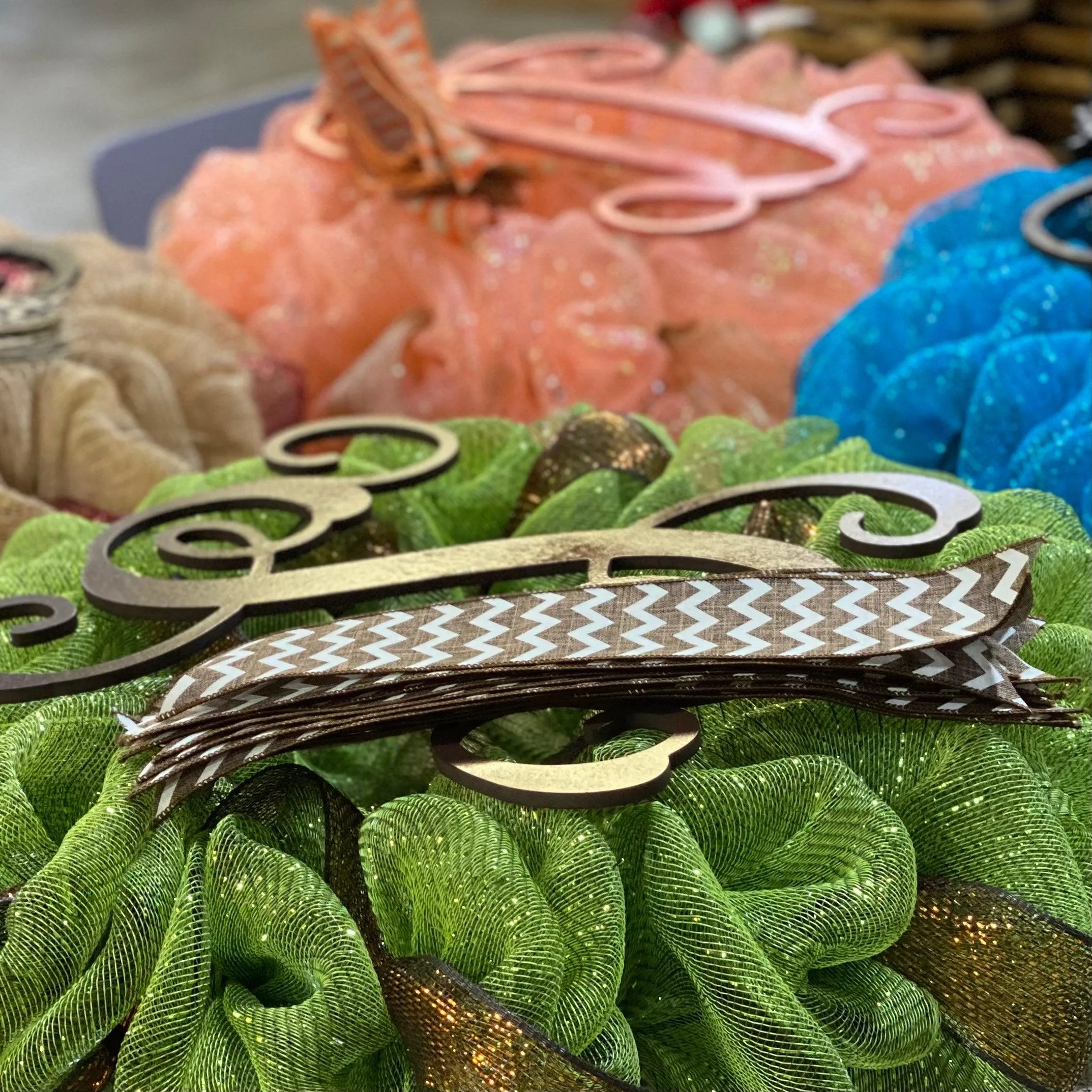 Custom Monogram Door Wreath, Initial Door Wreath, LOTS of colors!
