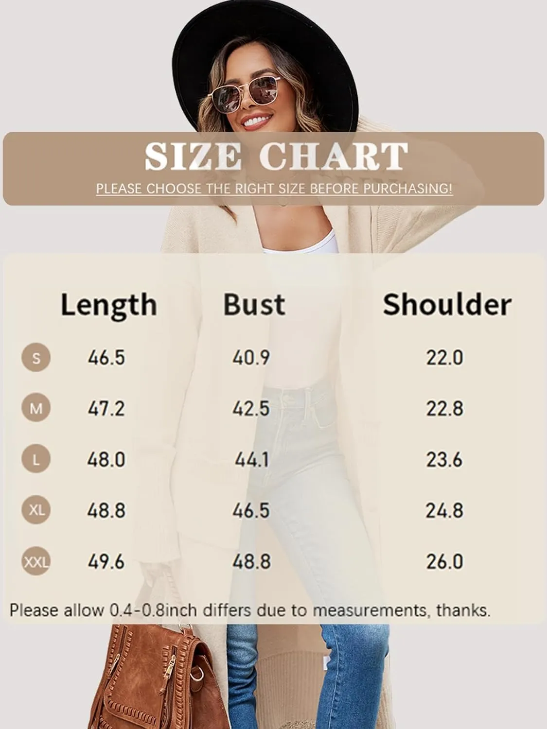 Danedvi Long Cardigan Sweaters for Women 2023 Fall Open Front Knit Oversized Cardigans Duster Coat with Pockets