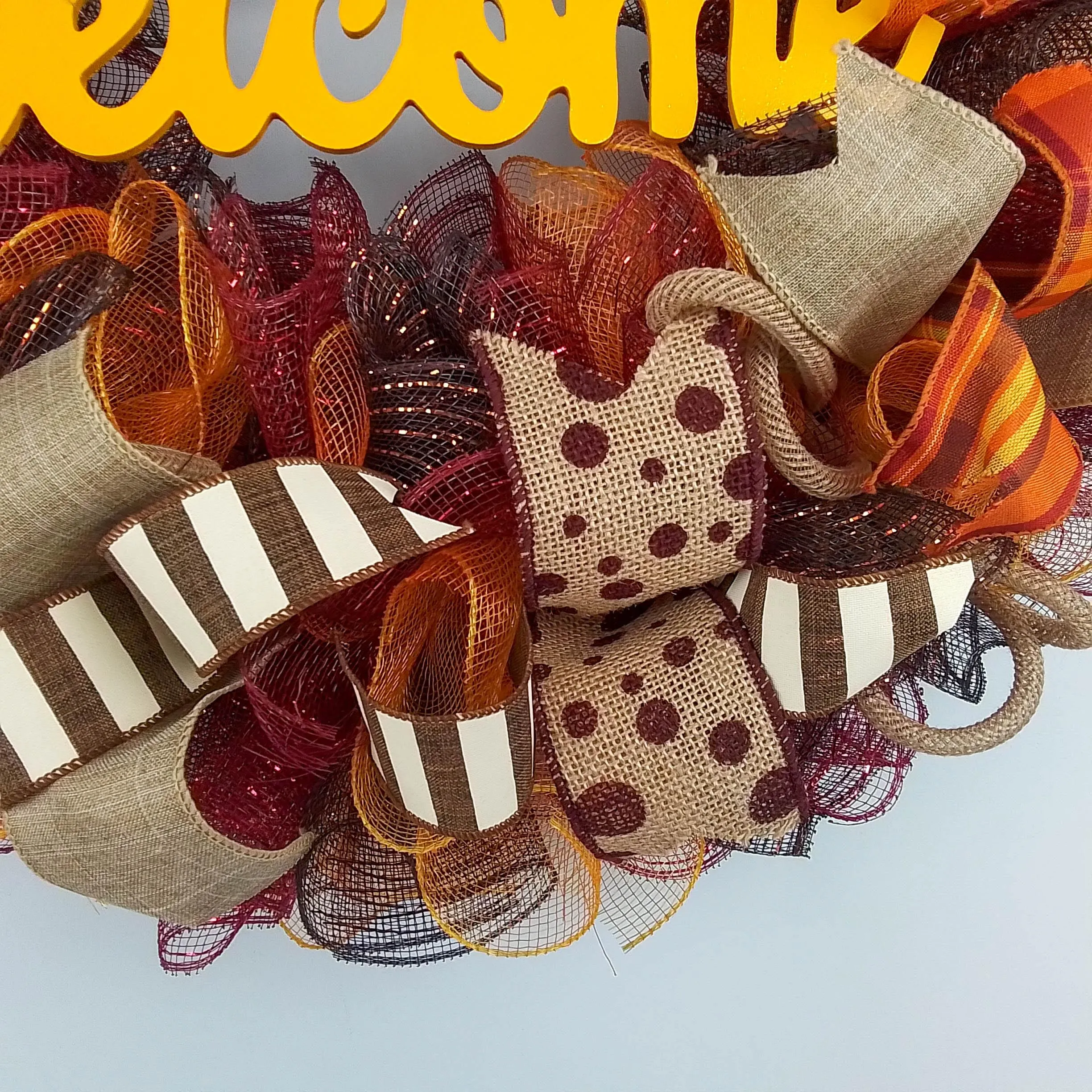 Dark Yellow Fall Wreath, Thanksgiving Front Door Wreaths : F2