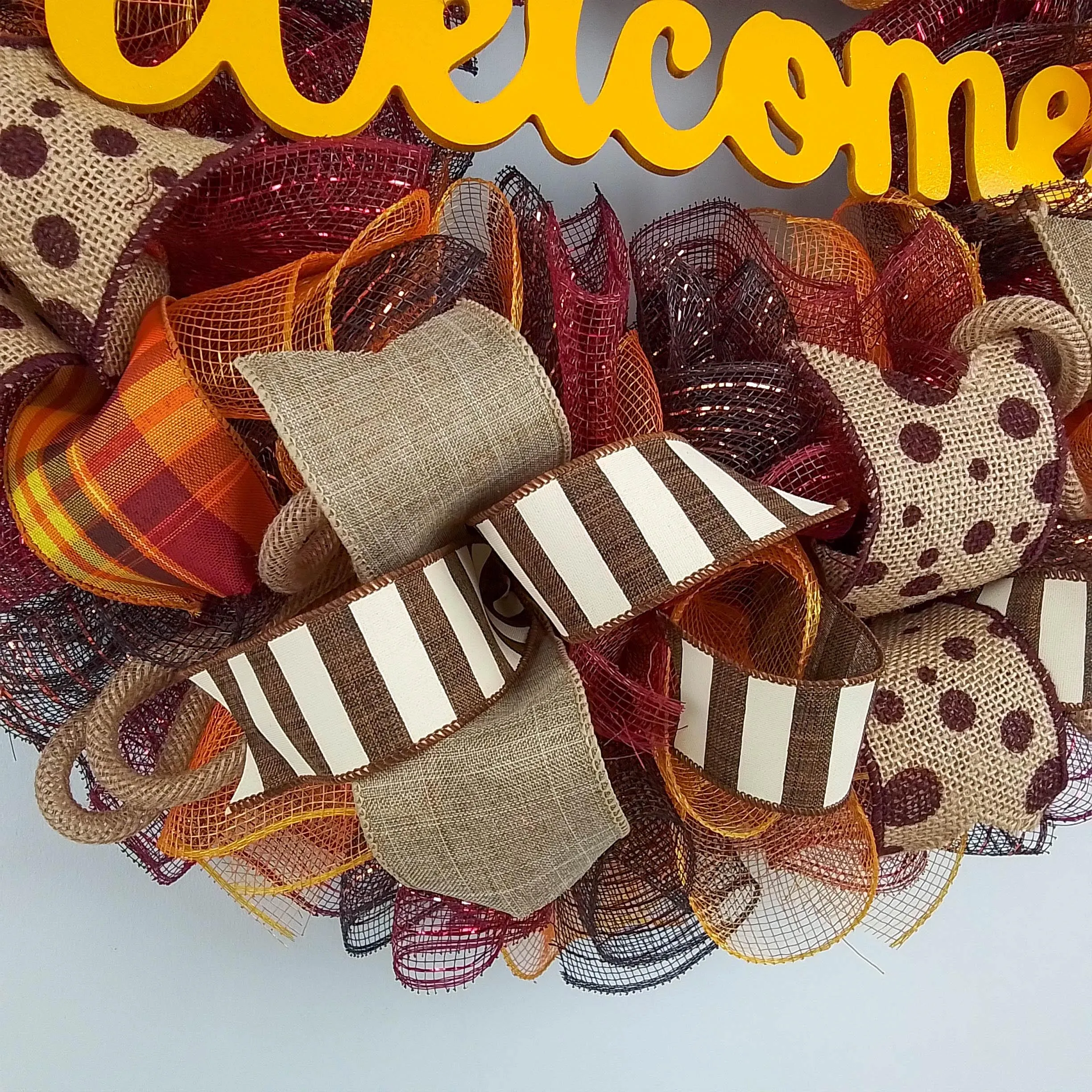 Dark Yellow Fall Wreath, Thanksgiving Front Door Wreaths : F2