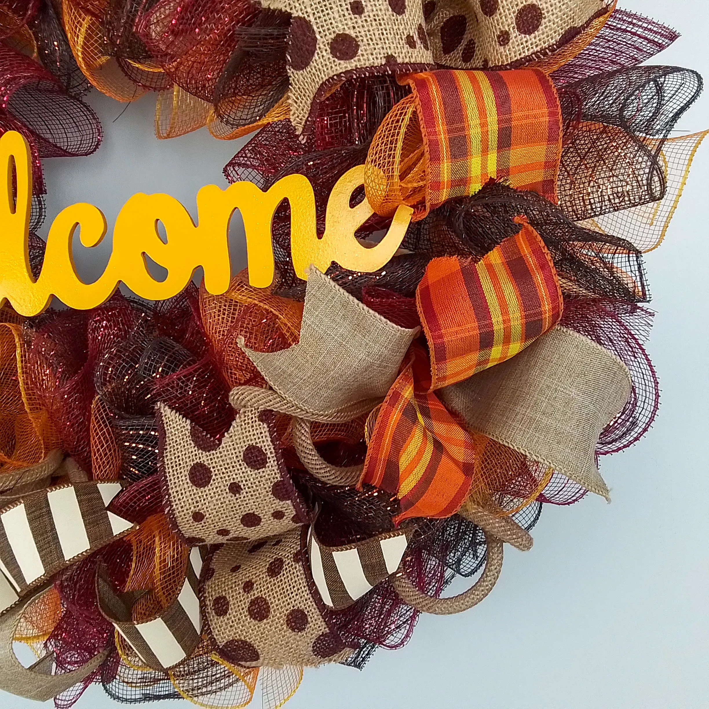 Dark Yellow Fall Wreath, Thanksgiving Front Door Wreaths : F2