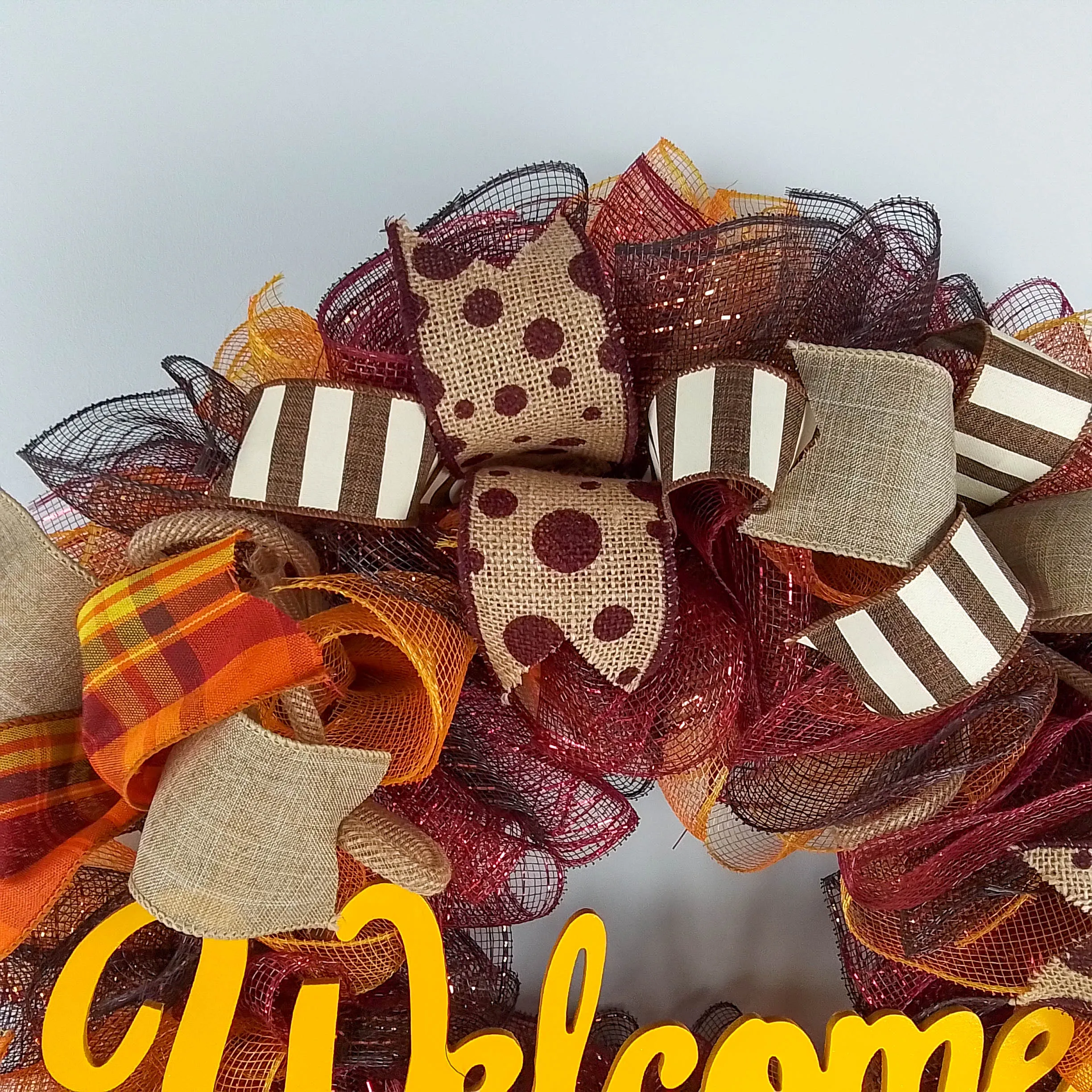 Dark Yellow Fall Wreath, Thanksgiving Front Door Wreaths : F2