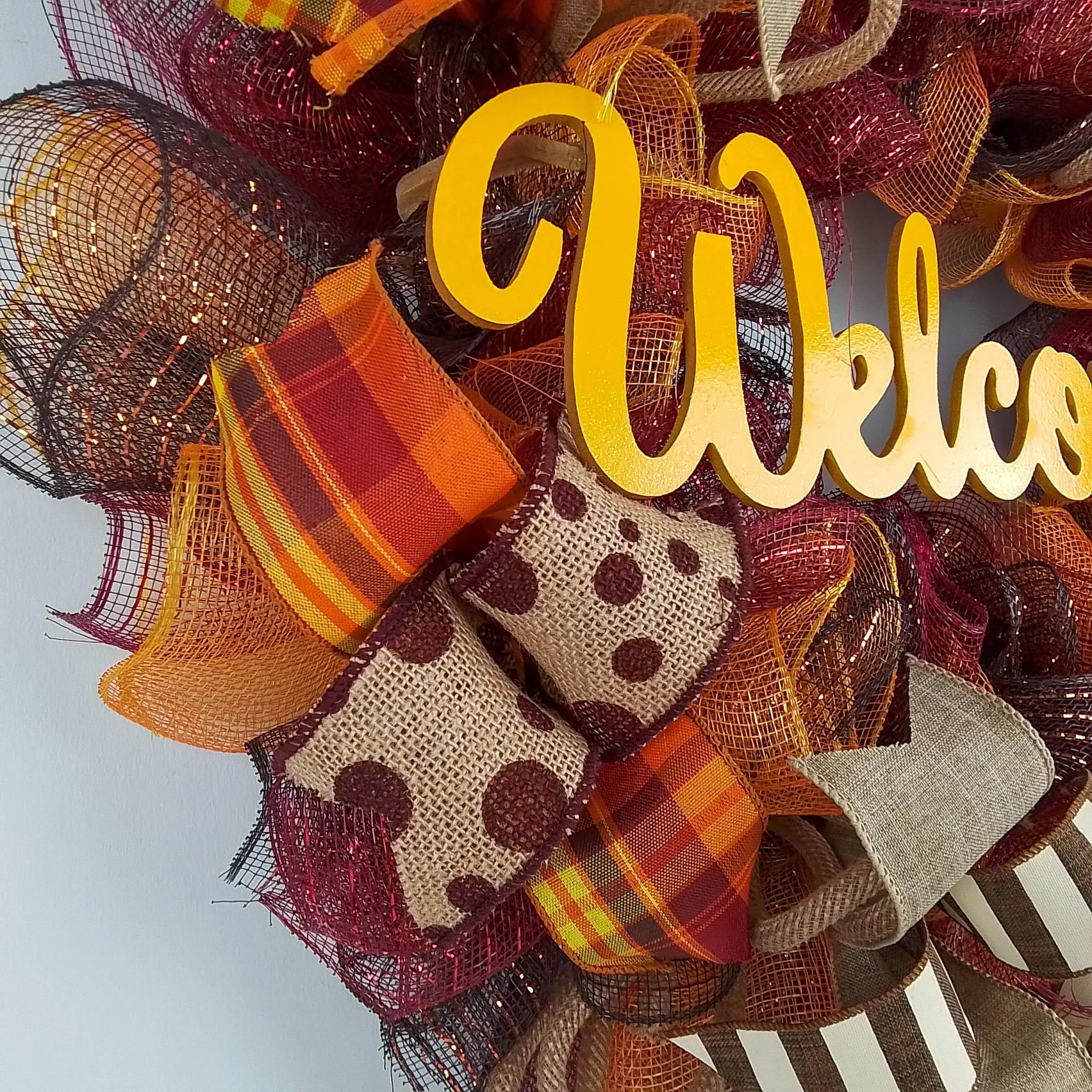 Dark Yellow Fall Wreath, Thanksgiving Front Door Wreaths : F2