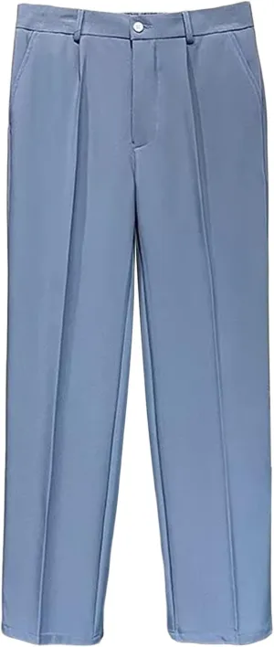 DGHM-JLMY Men's Fashion Wide Leg Casual Mop Pants Flat Front Slim Fit Pant Wear Relaxed Fit Straight Leg Pant