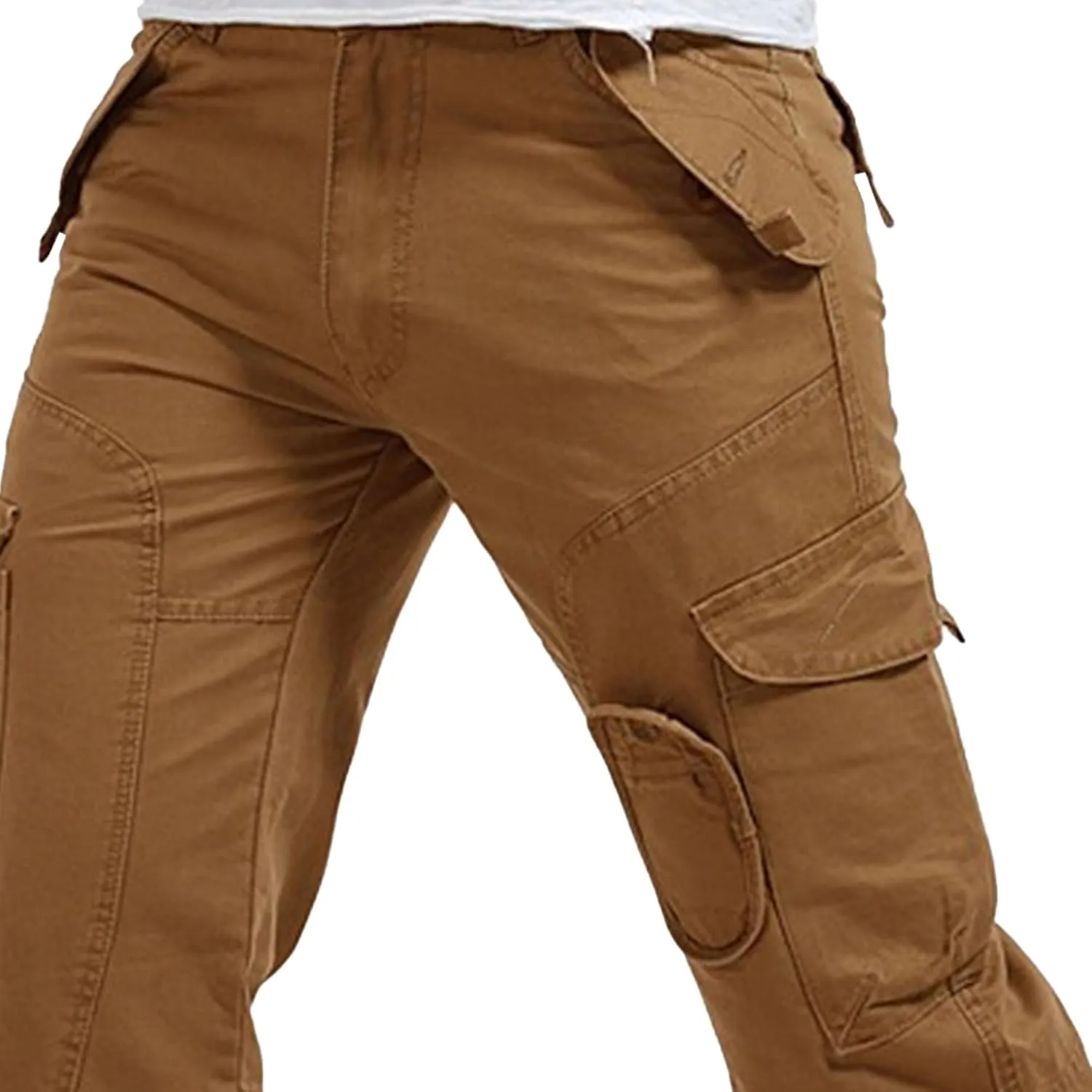 DGHM-JLMY Men's Relaxed Fit Cargo Pants Slim Fit Ripstop Tactical Pants Casual Outdoor Hiking Work Pant Multi Pockets