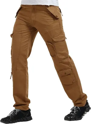 DGHM-JLMY Men's Relaxed Fit Cargo Pants Slim Fit Ripstop Tactical Pants Casual Outdoor Hiking Work Pant Multi Pockets