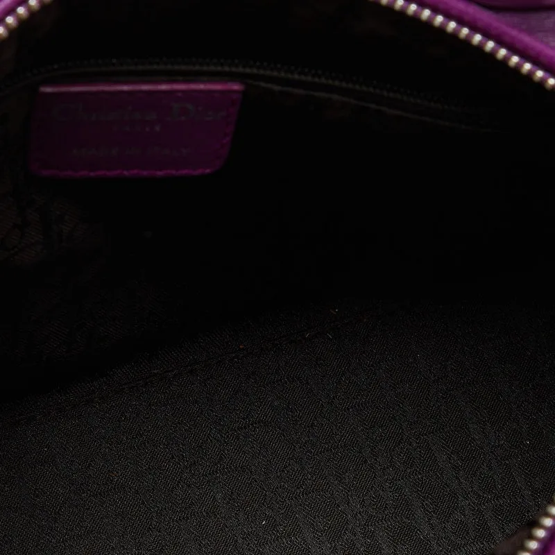 DIOR Purple Cannage Leather Medium Lady  Tote