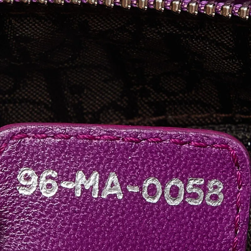 DIOR Purple Cannage Leather Medium Lady  Tote