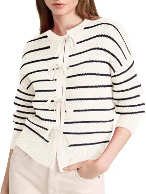 Disamer Women's 2025 Knit Cardigan Sweaters Fall Clothes Long Sleeve Fashion Casual Y2k Tie Open Front Cropped Jackets