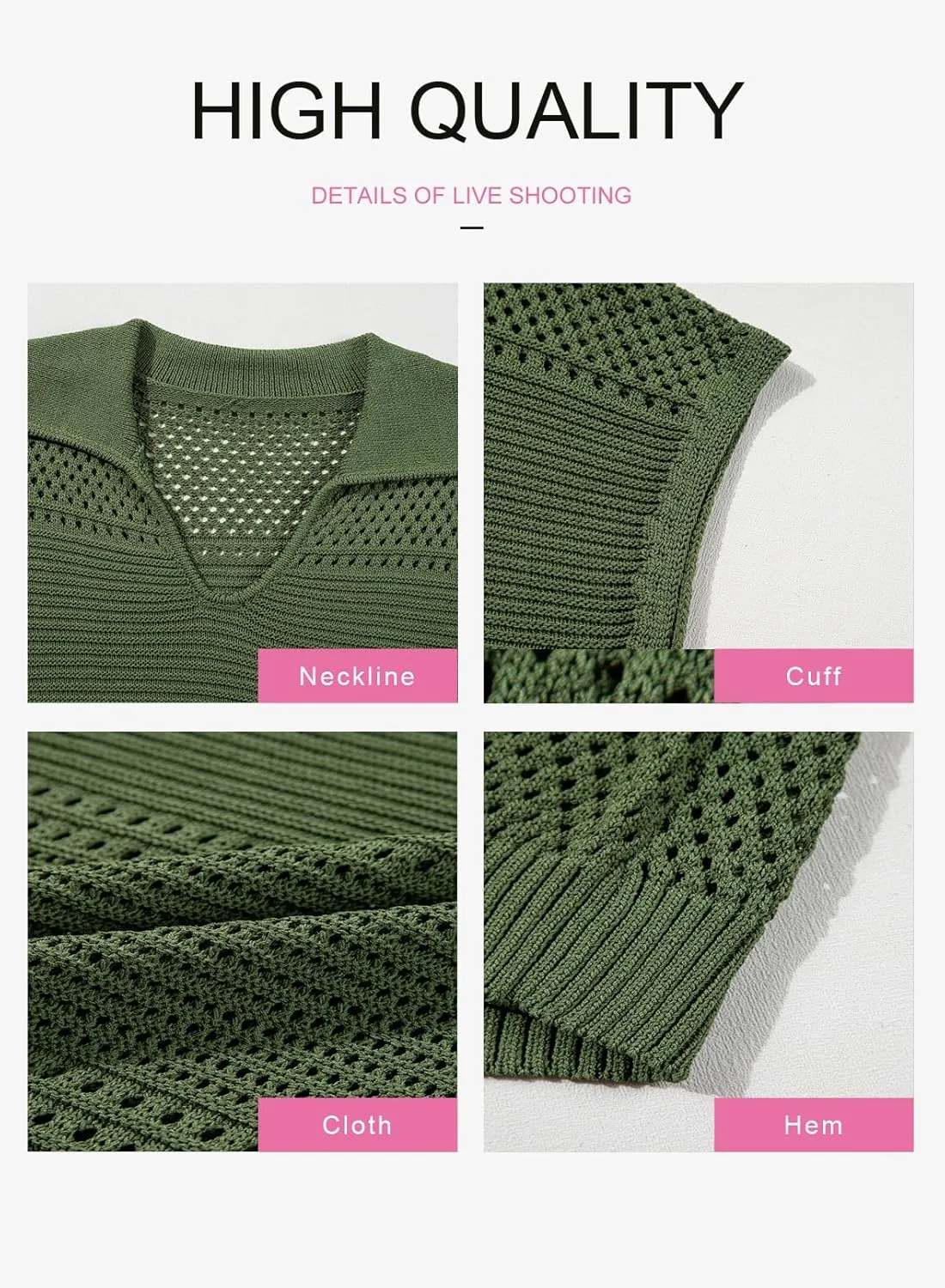 Dokotoo Womens Tops 2025 Summer Spring Casual V Neck Short Sleeve Sweater Crochet Tops Casual Dressy Blouses