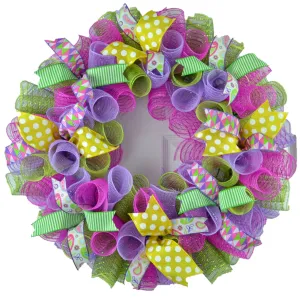 Door Wreaths for Spring Summer Purple - Year Round Wreath - Summer Welcome Door Decorations | Pink Lavender Yellow Green
