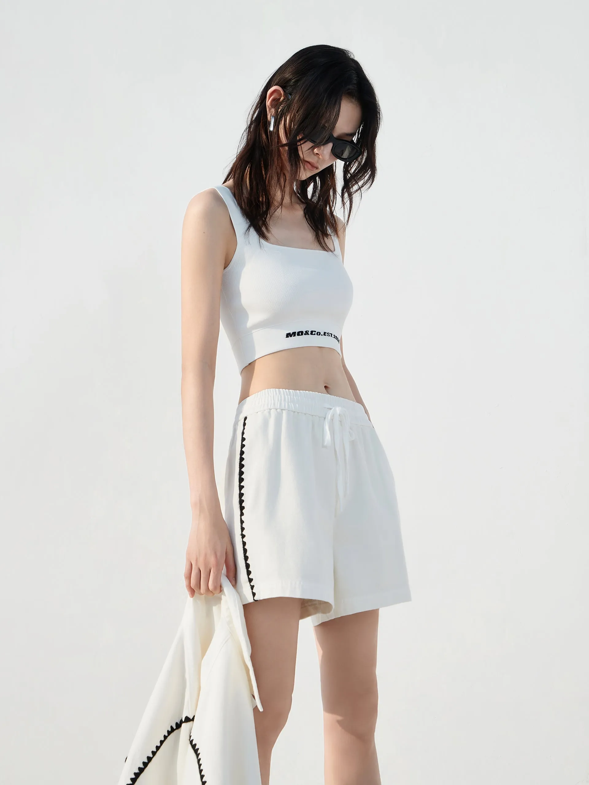 Drawstring High Rise Shorts