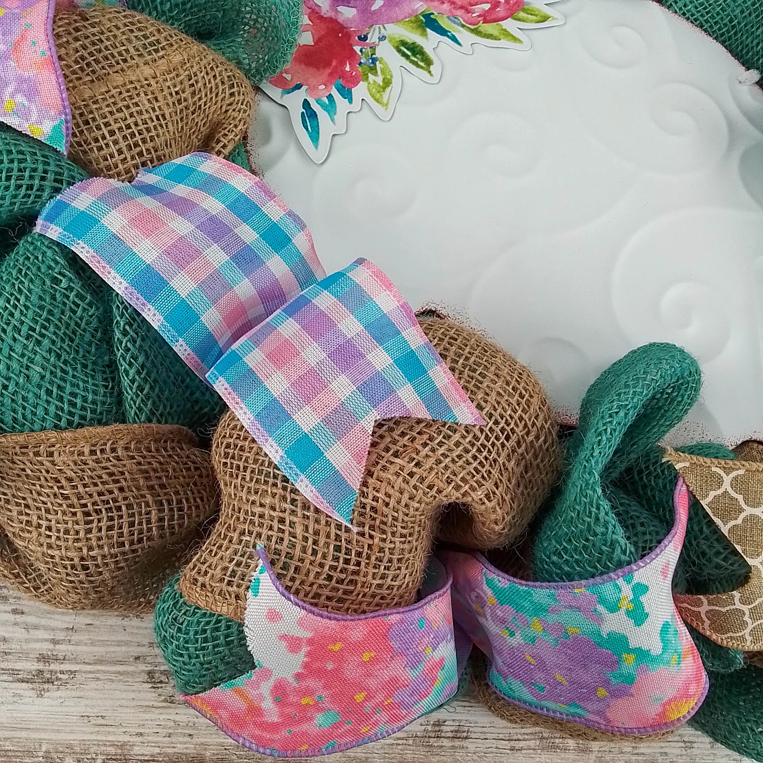 Easter Wreaths for Door - Floral Easter Bunny Welcome Door Wreath