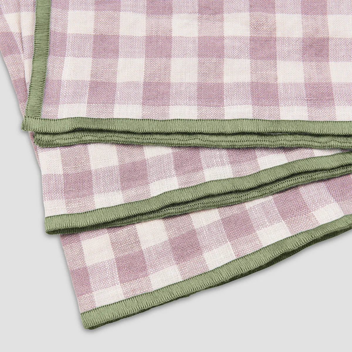 Elderberry Gingham Linen Table Runner