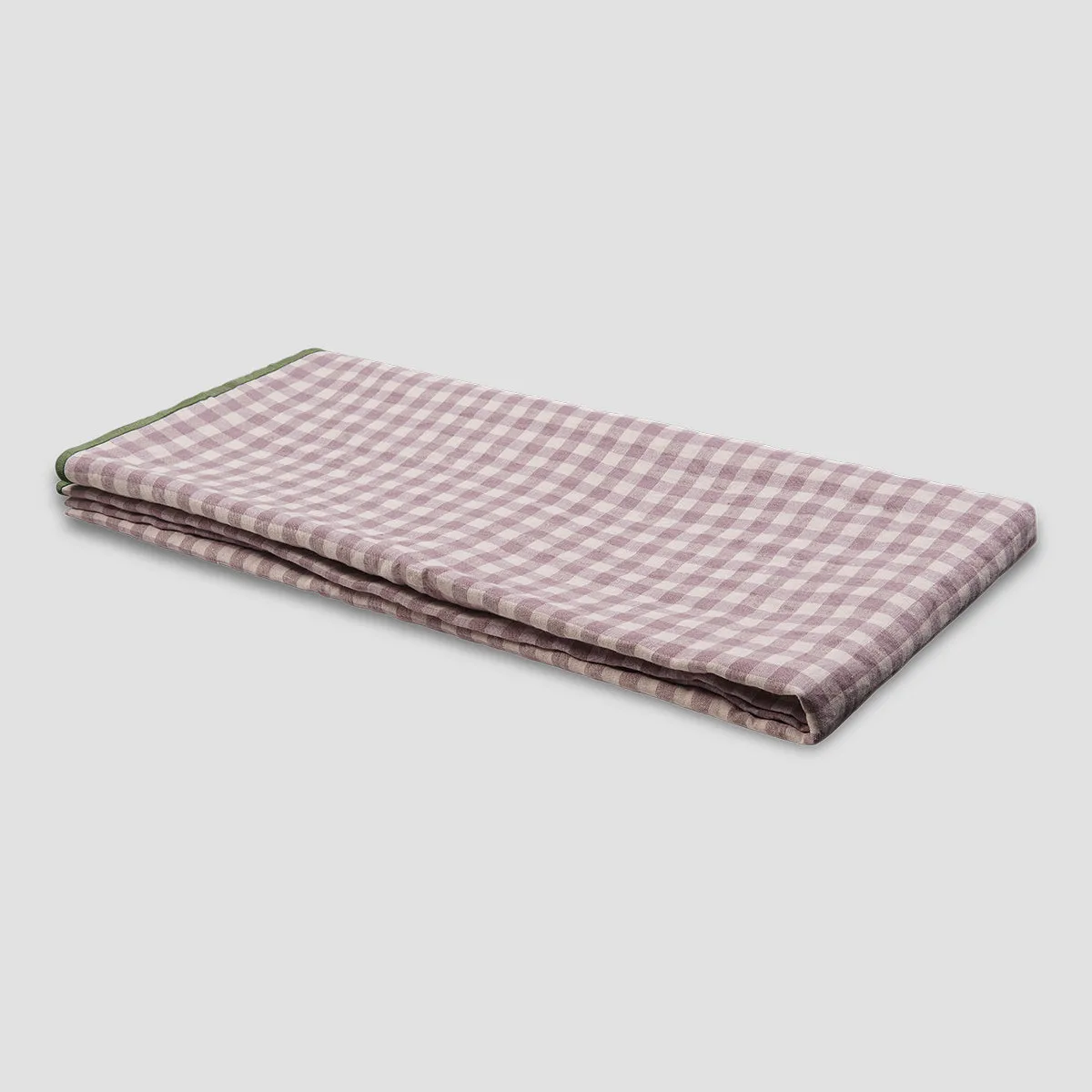 Elderberry Gingham Linen Tablecloth