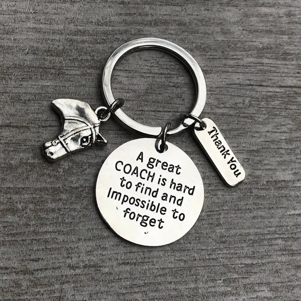 Equestrian Great Coach is Hard to Find But Impossible to Forget Keychain